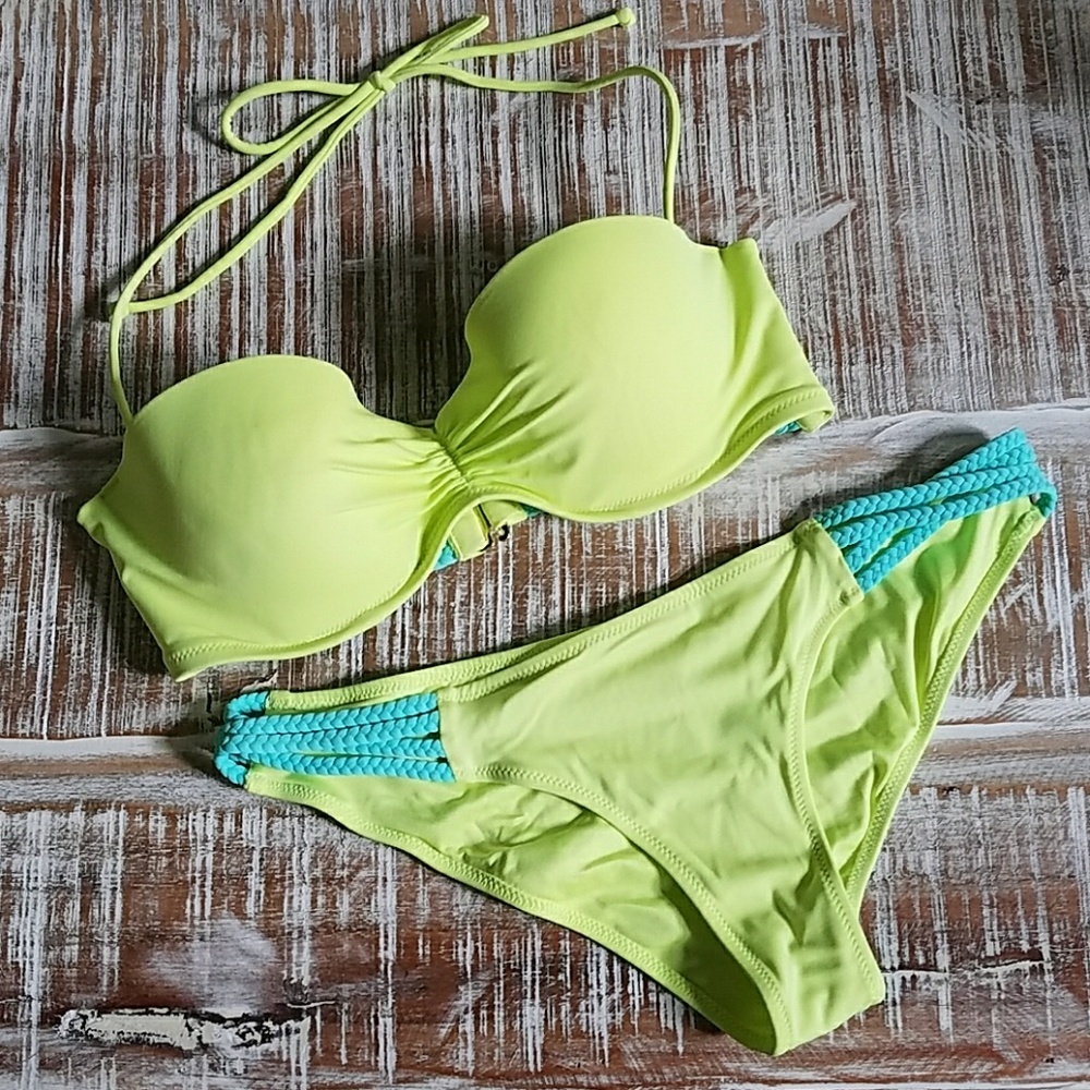 Victoria Secret Lime Green Bandeau Bikini